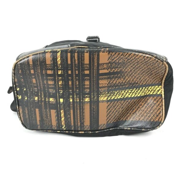 PRADA 1BZ038 triangle logo plate check backpack bag drawstring bag Backpack - Picture 12 of 14